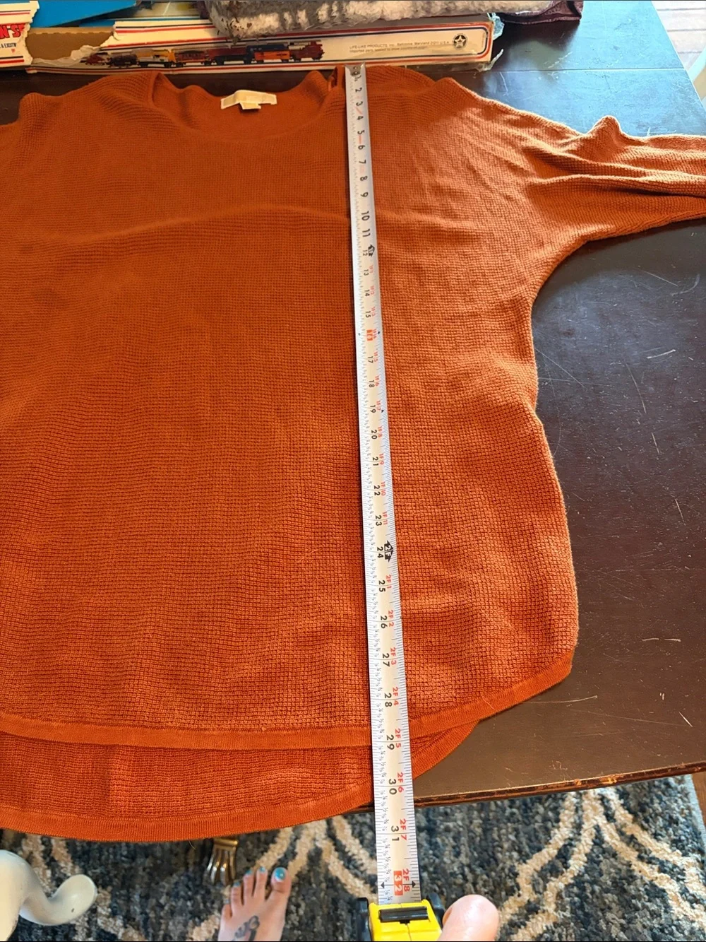 Michael Kors Rust Orange Scoop Neck Knit Sweater